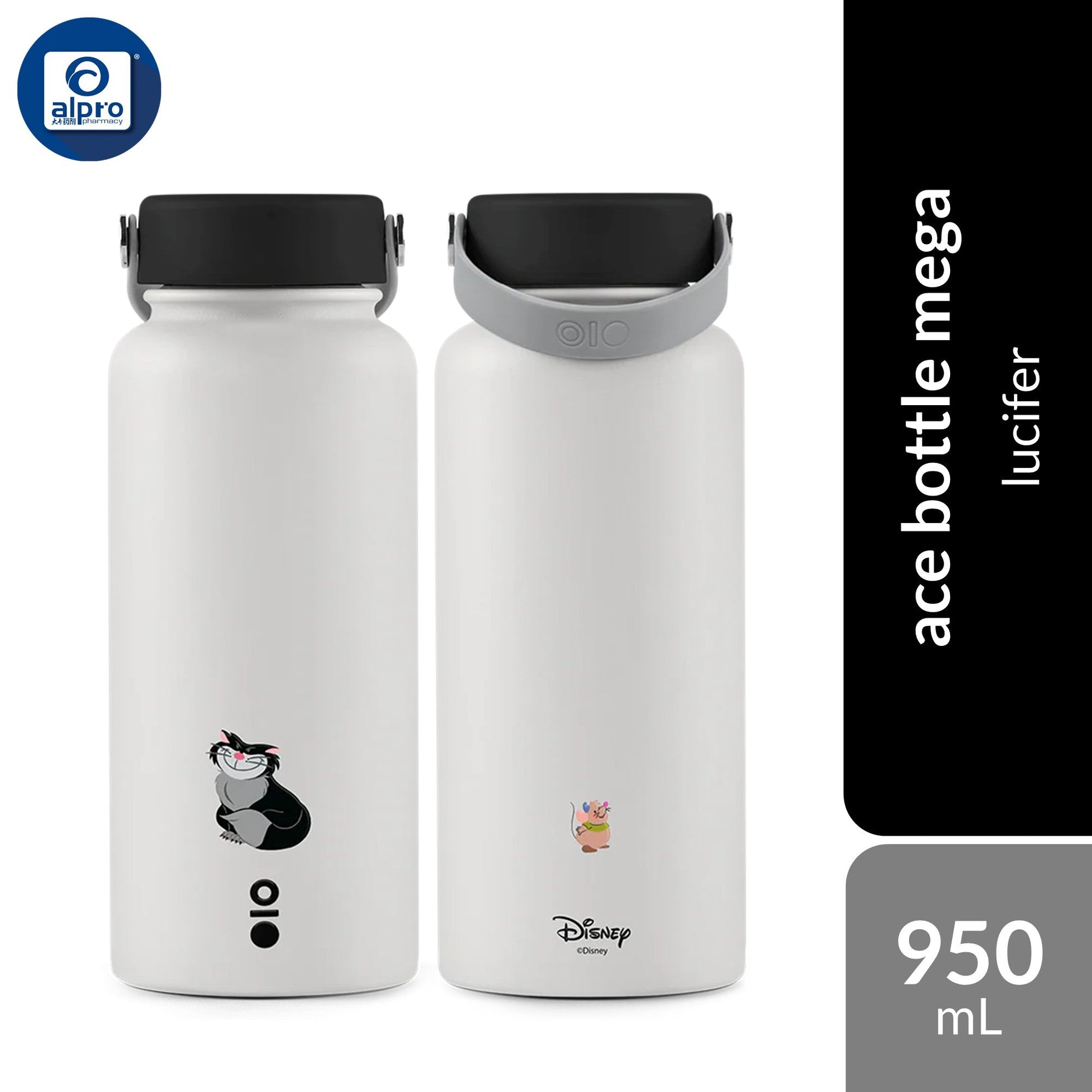 Montigo Disney Cats Ace Bottle Mega (Lucifer/ Mochi/ Cheshire) 950mL | Disney’s Iconic Whimsical Cats Montigo