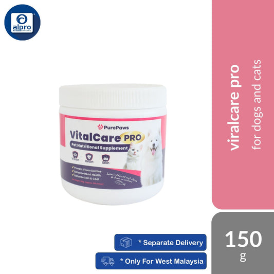 Pure Paws VitalCare PRO 150g | Nutritional Eye, Heart, & Skin Supplement Formulated For Dogs & Cats Pure Paws