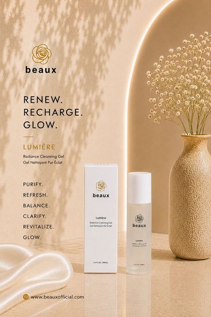 beaux Lumière Radiance Cleansing Gel 100ml | Lifts Away Excess Oil Beaux