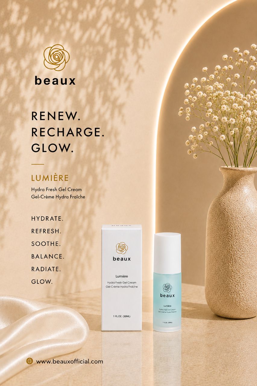 beaux Lumière Hydra Fresh Gel Cream 30ml | Lightweight, Fast-Absorbing Beaux