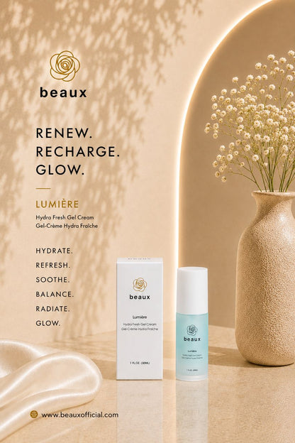 beaux Lumière Hydra Fresh Gel Cream 30ml | Lightweight, Fast-Absorbing Beaux