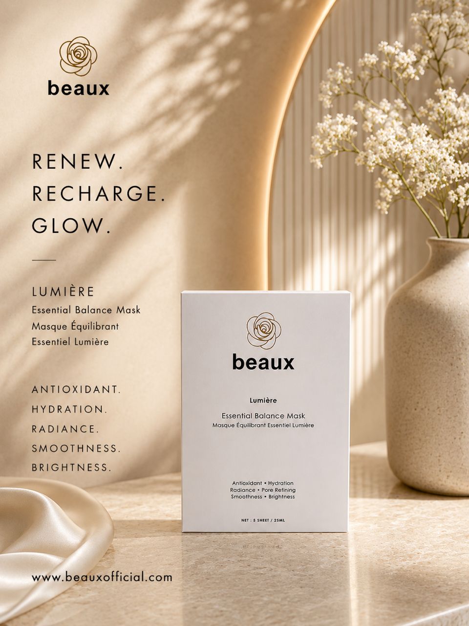 beaux Lumière Essential Balance Mask 35ml x 5S | Rebalance Moisture Beaux