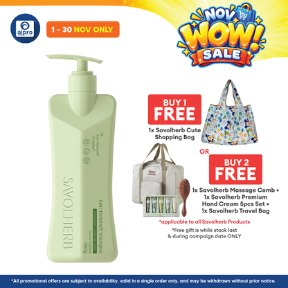 Savolherb Anti-Dandruff Shampoo 500mL | Targets Heavy Dandruff & Removes Excess Oil