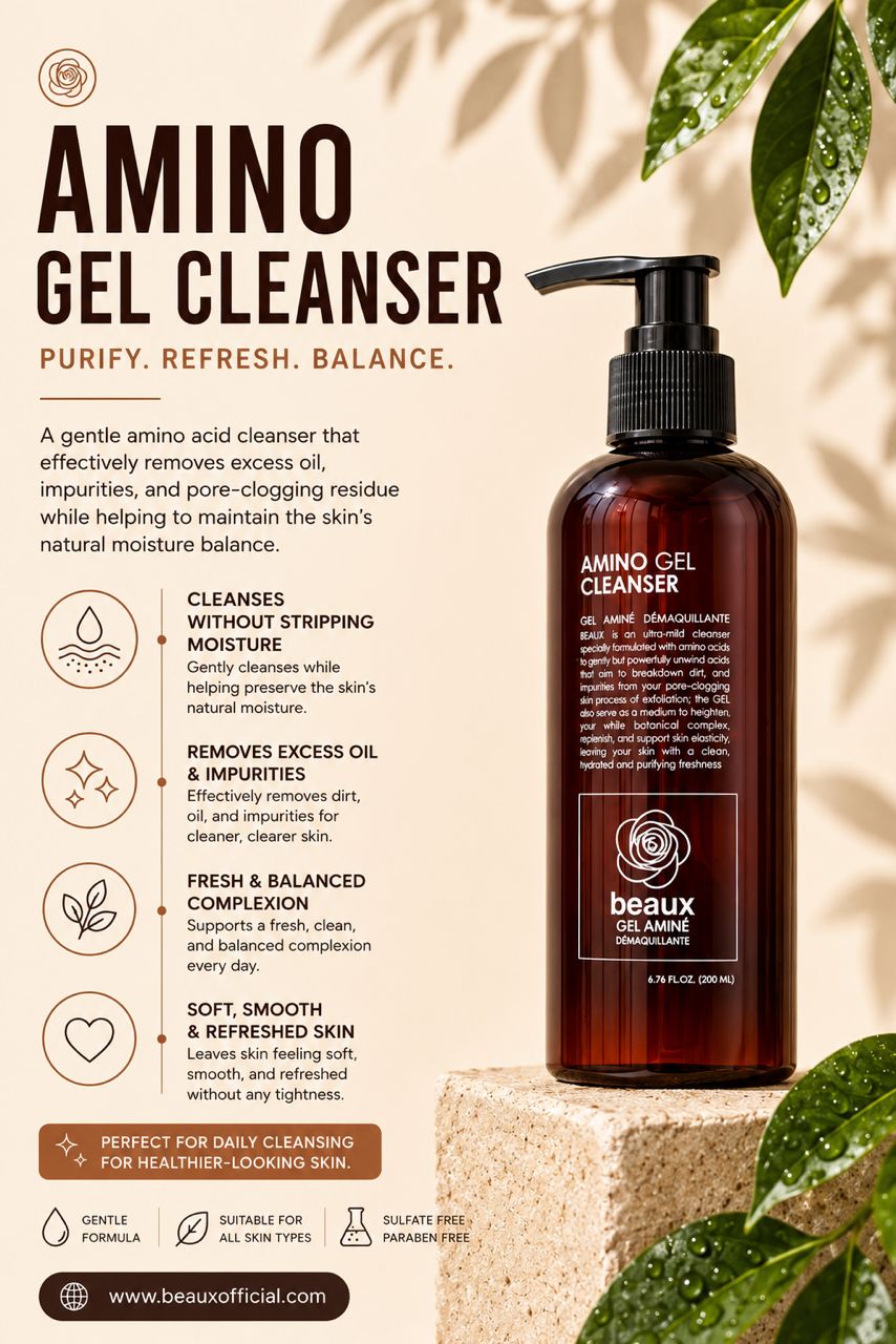 beaux Amino Gel Cleanser 200ml | Support Skin Elasticity Beaux