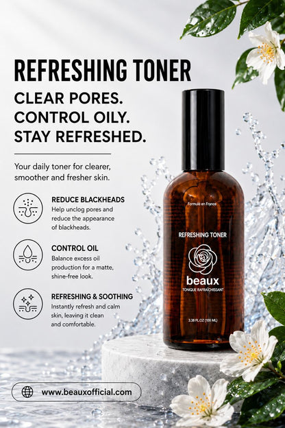 beaux Refreshing Toner 100ml | Balance Excess Oil Beaux