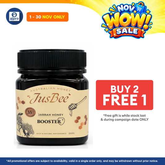 Jusbee Jarrah Honey with Booster TA 35+ 250g | Rich in Natural Antioxidants