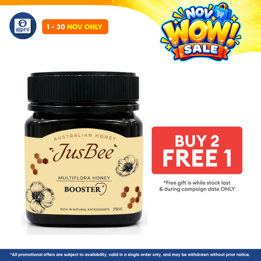 JusBee Multiflora Honey with Booster 250g | Packed with Natural Antioxidants & Nutrients