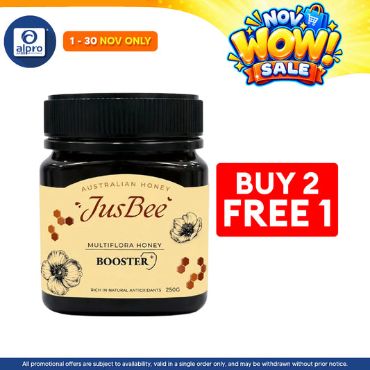 JusBee Multiflora Honey with Booster 250g | Packed with Natural Antioxidants & Nutrients