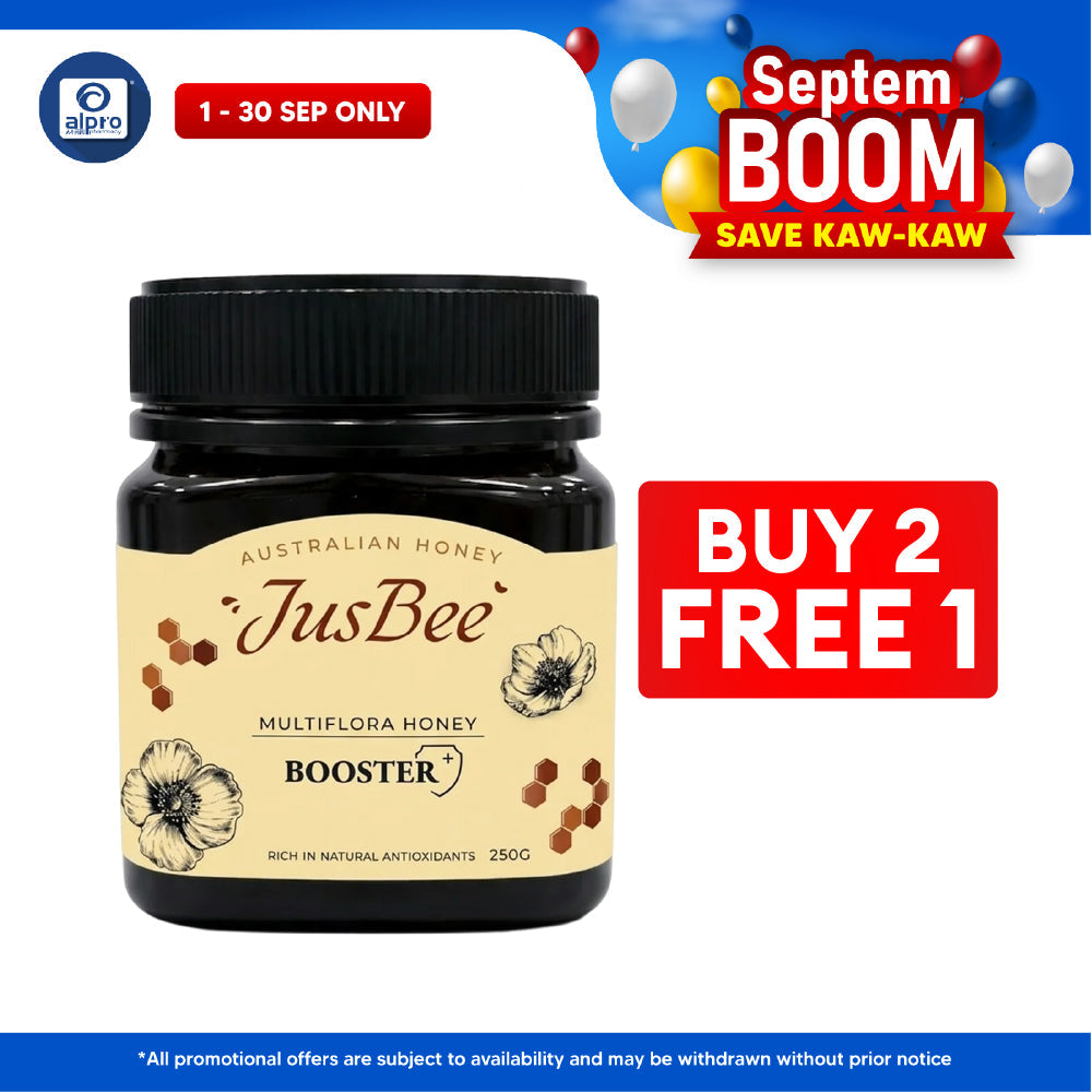 JusBee Multiflora Honey with Booster 250g | Packed with Natural Antioxidants & Nutrients JUSBEE