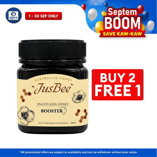 JusBee Multiflora Honey with Booster 250g | Packed with Natural Antioxidants & Nutrients JUSBEE