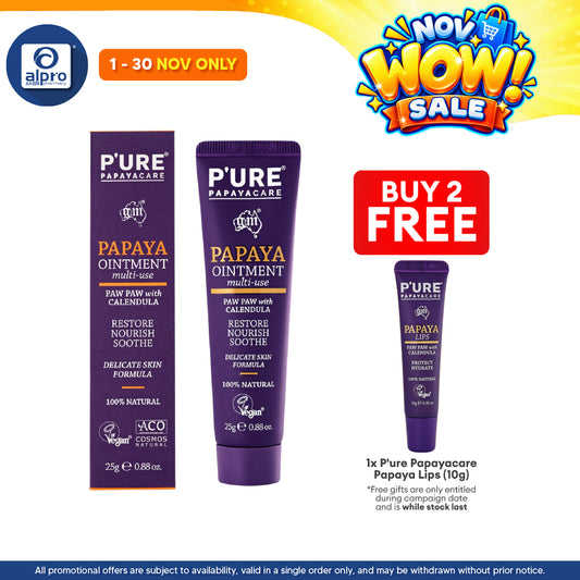 P'ure Papayacare Papaya Ointment Multi-Use 25g | Restore, Nourish & Soothe Skin