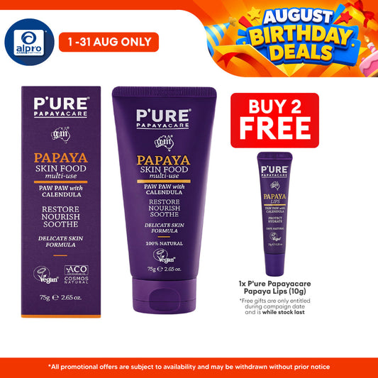 P'ure Papayacare Papaya Skin Food Multi-Use 75g | Restore, Nourish & Soothe Skin P'ure Papayacare