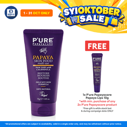 P'ure Papayacare Papaya Skin Food Multi-Use 75g | Restore, Nourish & Soothe Skin