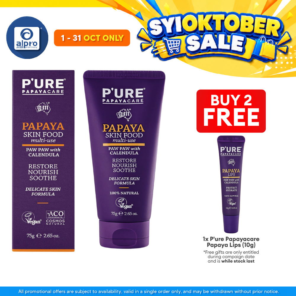 P'ure Papayacare Papaya Skin Food Multi-Use 75g | Restore, Nourish & Soothe Skin