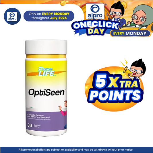 Powerlife Optiseen Chewable Tablet 30s | Eye Supplement for Screen Users Powerlife