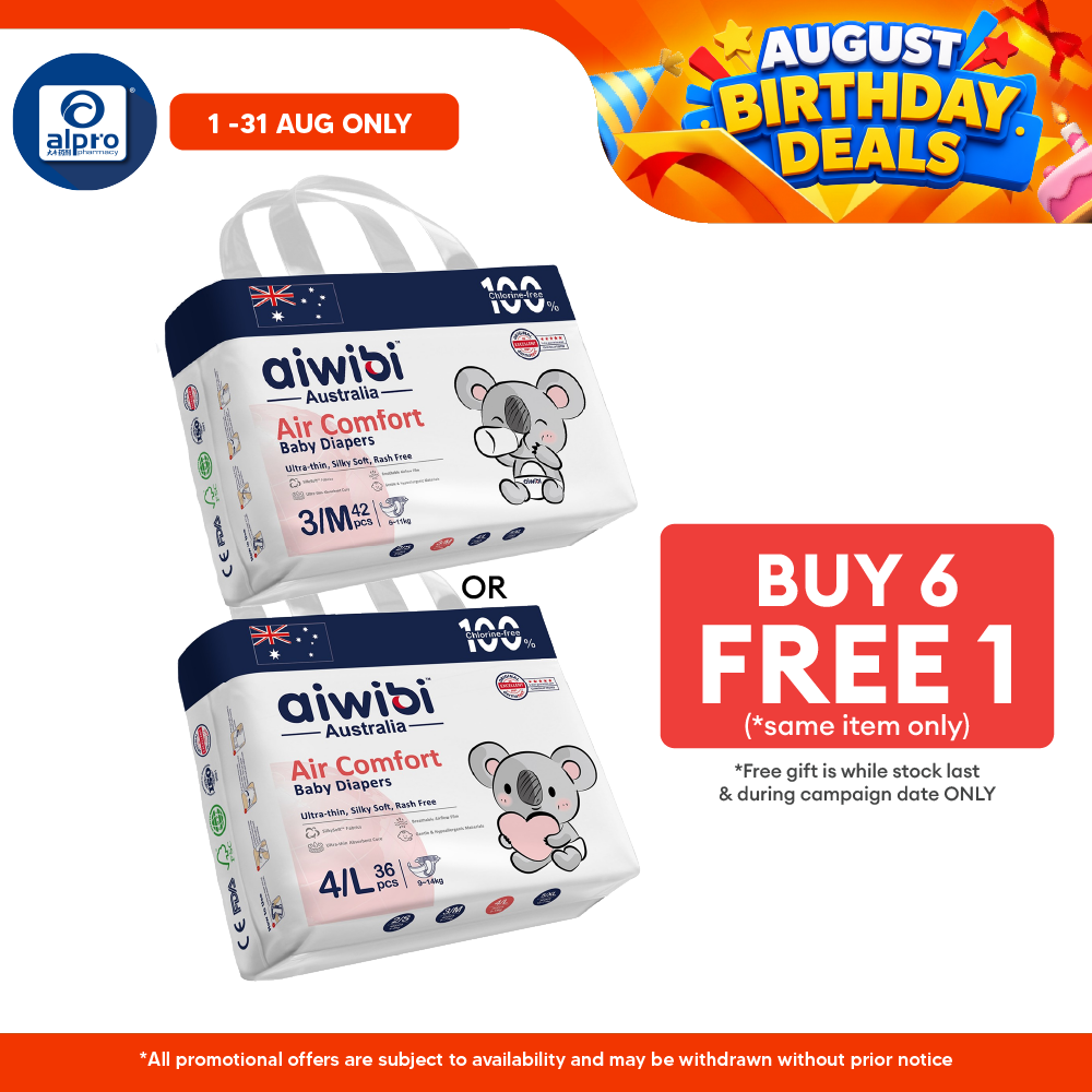 Aiwibi Baby Tape Diapers Air Comfort (M 42s / L 36s) | Silky-Soft Texture & Fast Absorption aiwibi