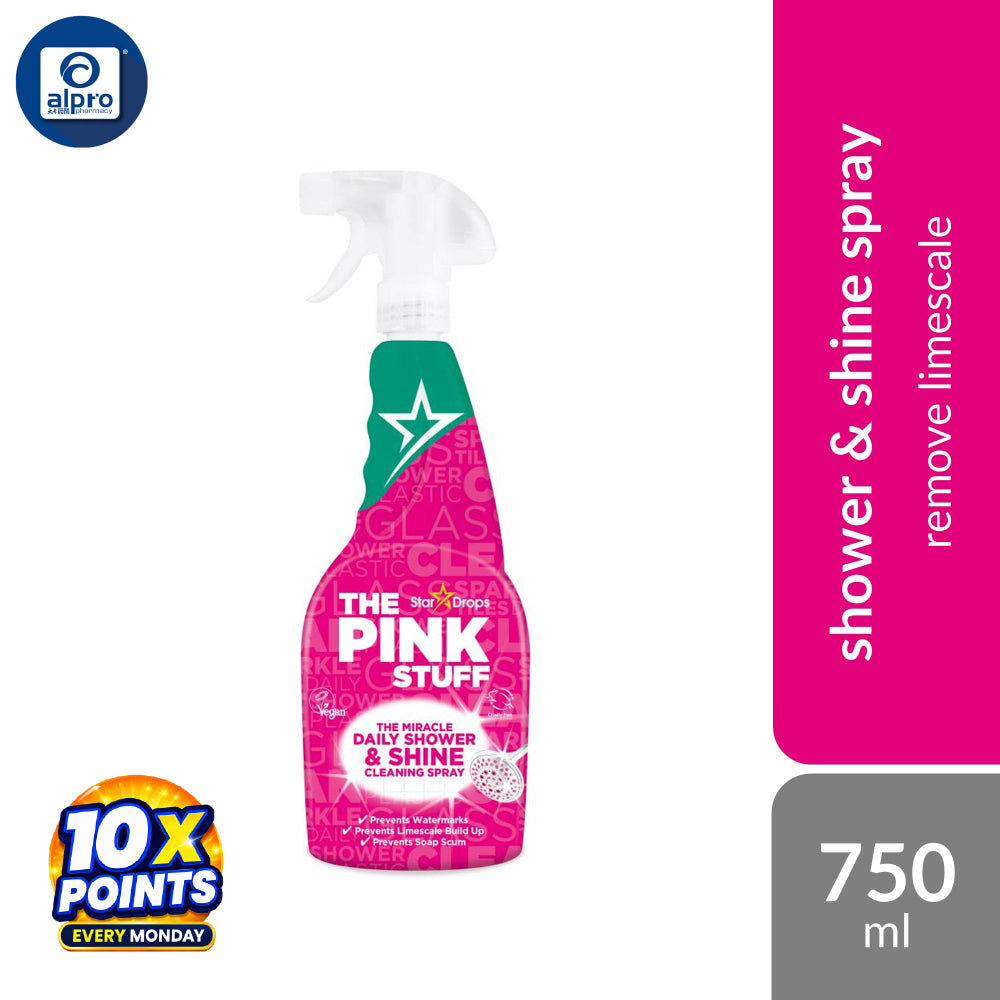 The Pink Stuff Shower & Shine Spray 750mL | Remove Limescale, Soap Scum & Grime Build-Up The Pink Stuff