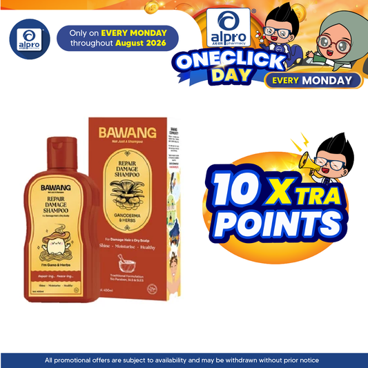 Bawang Repair Damage Shampoo 400mL | Improve Hair Moisture & Reduces Breakage Bawang