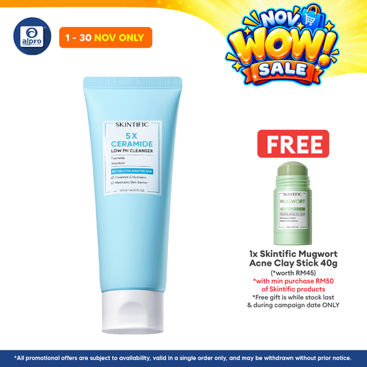 Skintific 5X Ceramide Low pH Cleanser 120mL | Suitable For Sensitive Skin