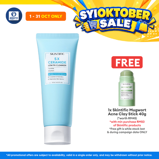 Skintific 5X Ceramide Low pH Cleanser 120mL | Suitable For Sensitive Skin