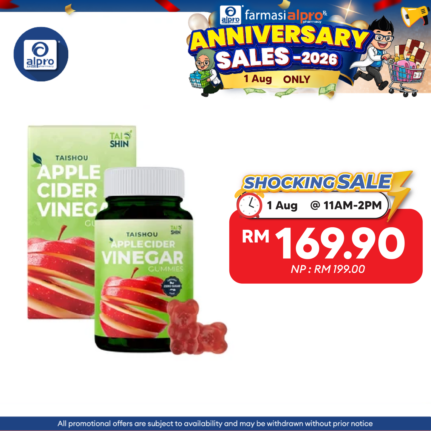 Taishin Taishou Apple Cider Gummies 60s | Boost Up Metabolism HISHIN