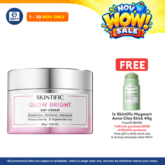 Skintific Glow Bright Day Cream 30g | Instant Bright & All-Day Hydrate