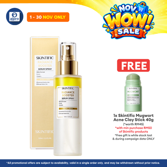 Skintific Radiance Serum Spray 100mL | 3-In-One Serum, Primer & Setting Spray