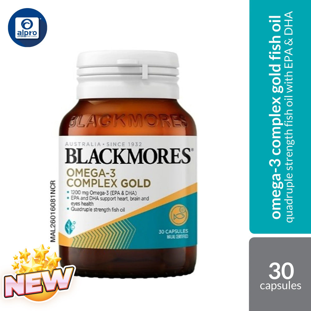 Blackmores Omega-3 Complex Gold 30s | Quadruple Strength Fish Oil with EPA & DHA Blackmores