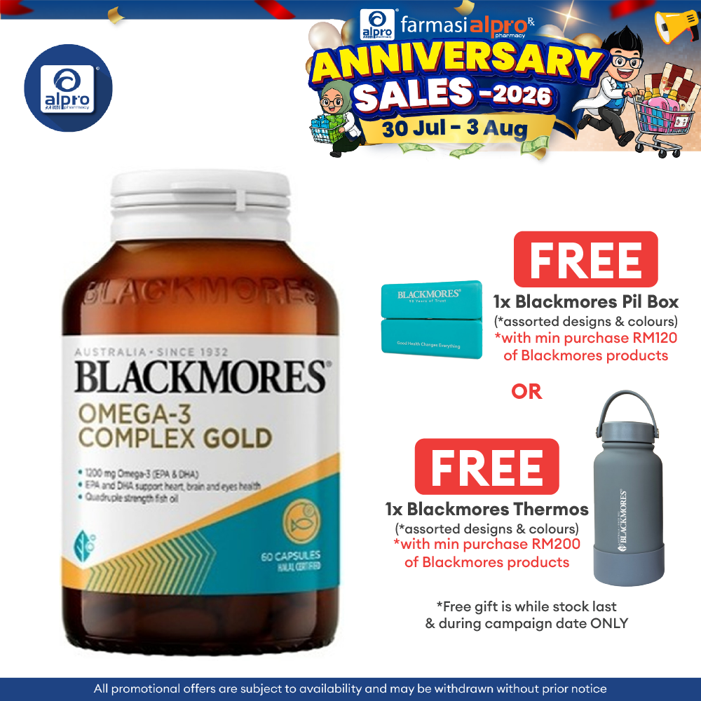 Blackmores Omega-3 Complex Gold 60s | Quadruple Strength Fish Oil with EPA & DHA Blackmores