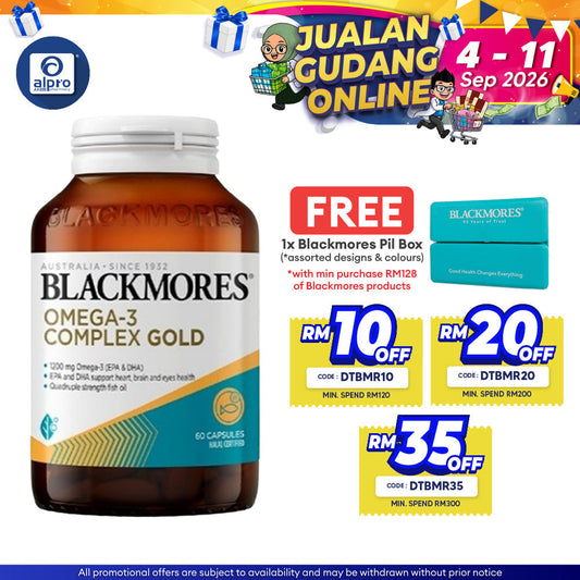 Blackmores Omega-3 Complex Gold 60s | Quadruple Strength Fish Oil with EPA & DHA Blackmores