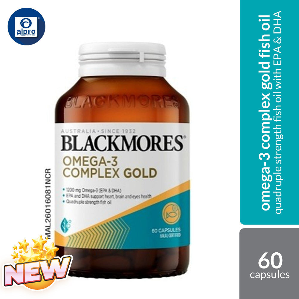 Blackmores Omega-3 Complex Gold 60s | Quadruple Strength Fish Oil with EPA & DHA Blackmores
