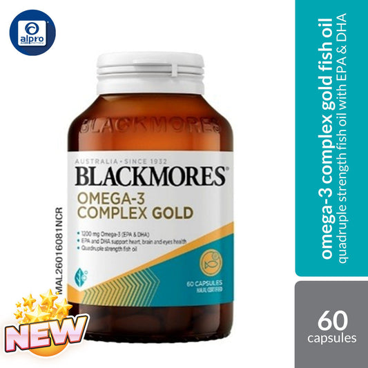 Blackmores Omega-3 Complex Gold 60s | Quadruple Strength Fish Oil with EPA & DHA Blackmores