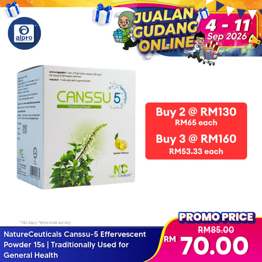 NatureCeuticals Canssu-5 Effervescent Powder 15s | Traditionally Used for General Health NatureCeuticals