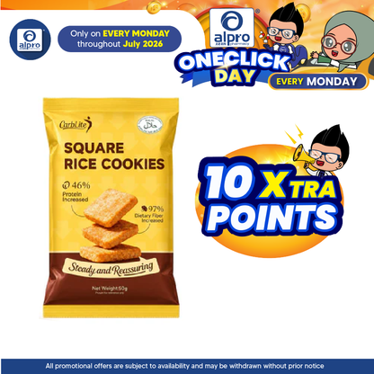 CarbLite Square Rice Cookies 50g | High Fibre Snack CarbLite