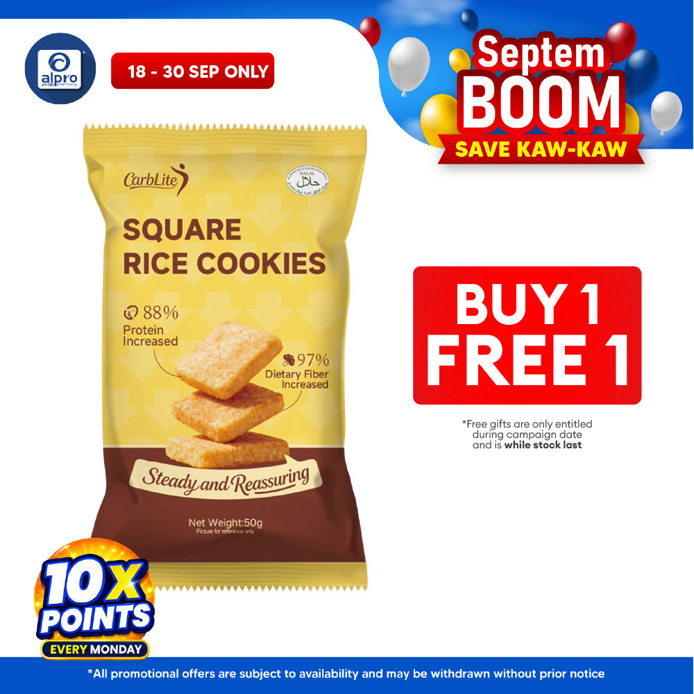 [Group Buy Delivery Starts: 03/10/2026] CarbLite Square Rice Cookies 50g (Exp Date: 08/12/2026)