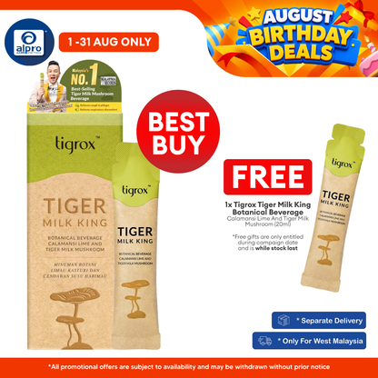 Tigrox Tiger Milk King Botanical Beverage Calamansi Lime & Tiger Milk Mushroom 20mL ×7s | Premium Botanical Beverage Tigrox