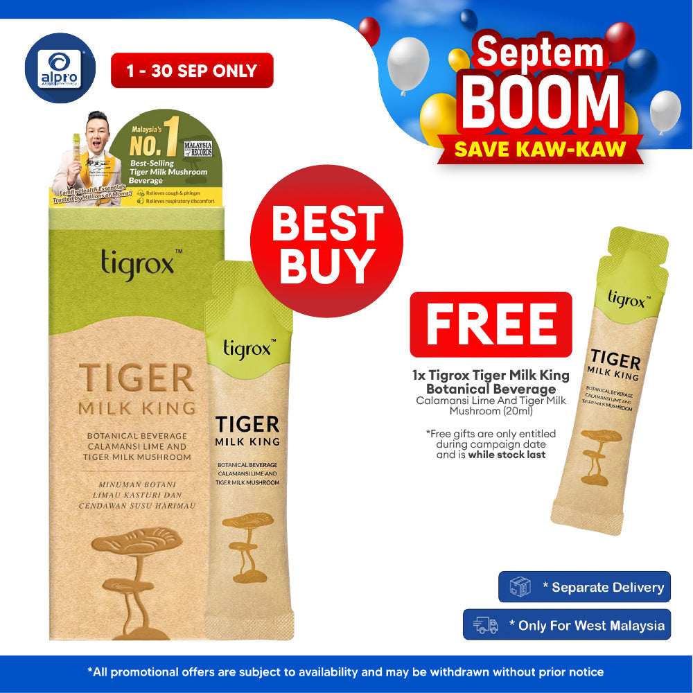 Tigrox Tiger Milk King Botanical Beverage Calamansi Lime & Tiger Milk Mushroom 20mL ×7s | Premium Botanical Beverage Tigrox