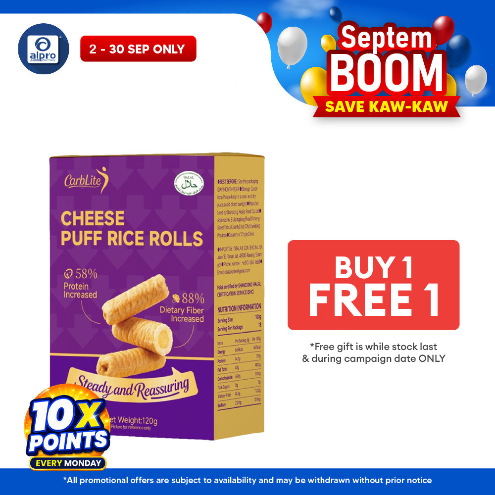 [Group Buy Delivery Starts: 02/10/2026] CarbLite Rice Rolls & Protein Wafer Biscuit 120g Cheese Puff (Exp Date: 03/11/2026)