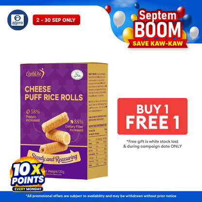 [Group Buy Delivery Starts: 02/10/2026] CarbLite Rice Rolls & Protein Wafer Biscuit 120g Cheese Puff (Exp Date: 03/11/2026)