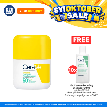 Cerave Insible Dry Touch Fluid Sunscreen 50ml | Confortable Daily Wear