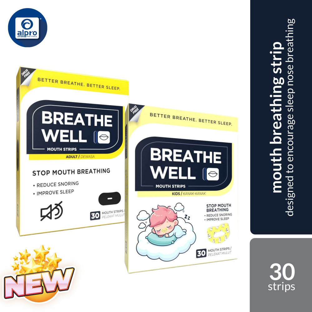Medicrew Breathe Well Mouth Strips (Adults/ Kids) 30s | Designed to Encourage Sleep Nose Breathing Medicrew Healthcare