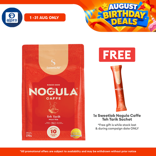 SWEETLAB Nogula Caffe Teh Tarik ( 10 Sachets) | Ceylon Black Tea, No Sugar Added SweetLAB