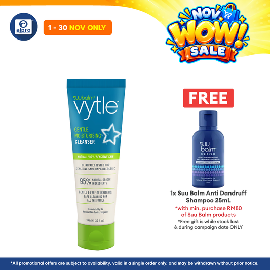 Suu Balm Vytle™ Gentle Moisturising Cleanser 100mL | Mild, pH-Balanced Cleanser for Sensitive Skin, Babies & Adults
