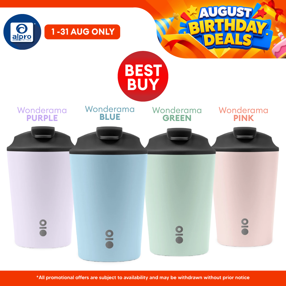 Montigo Sense Coffee Cup Regular Wonderama Collection (Blue / Green / Pink / Purple) 340mL | Dessert-Inspired Hues Montigo