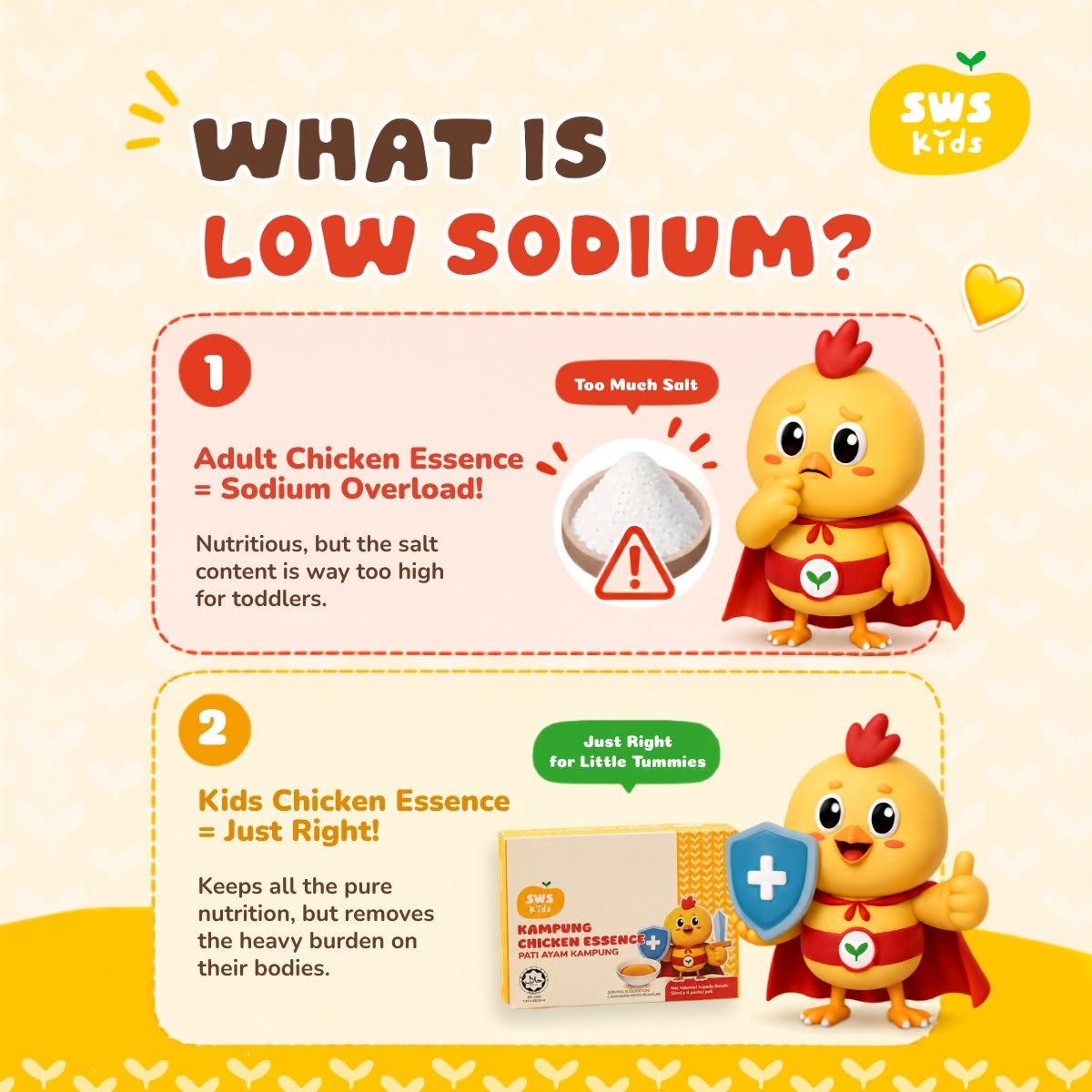 SWS Kids Kampung Chicken Essence 4s | Balanced Supplement Diet for Growing Kids SWS