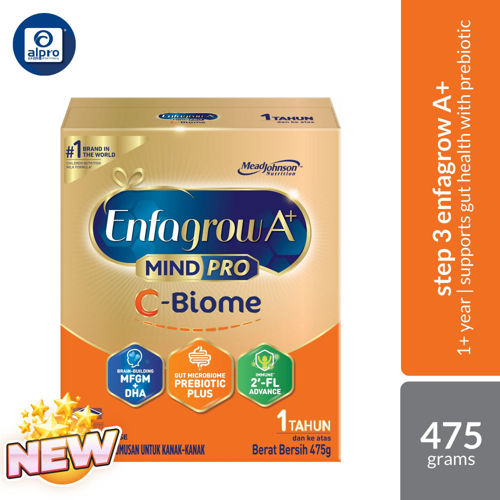 Enfagrow A+ MindPro C-Biome (1+ year) 475g | Supports Gut Health with Prebiotic Enfagrow
