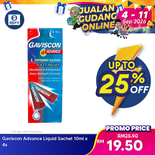 Gaviscon Advance Liquid Sachet 10ml x 4s Gaviscon