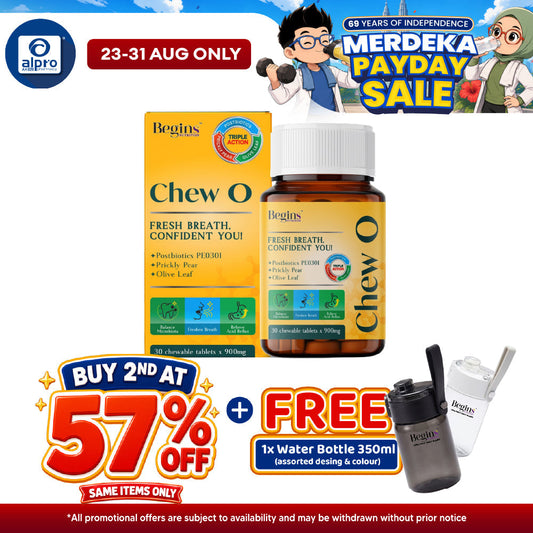 Begins Nutrition Chew O Postbiotic Chewable Tablet 30s | Supports Oral & Digestive Health Begins Nutrition