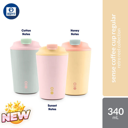 Montigo Sense Coffee Cup Regular Retro Reel Collection (Cotton Notes / Sunset Notes / Honey Notes) 340mL Montigo