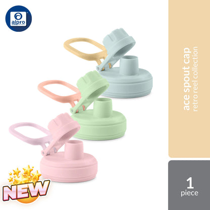 Montigo Ace Spout Cap Retro Reel Collection (Blue Yellow / Mint Orange / Pink Purple) 1 piece | Playful Retro Color Montigo